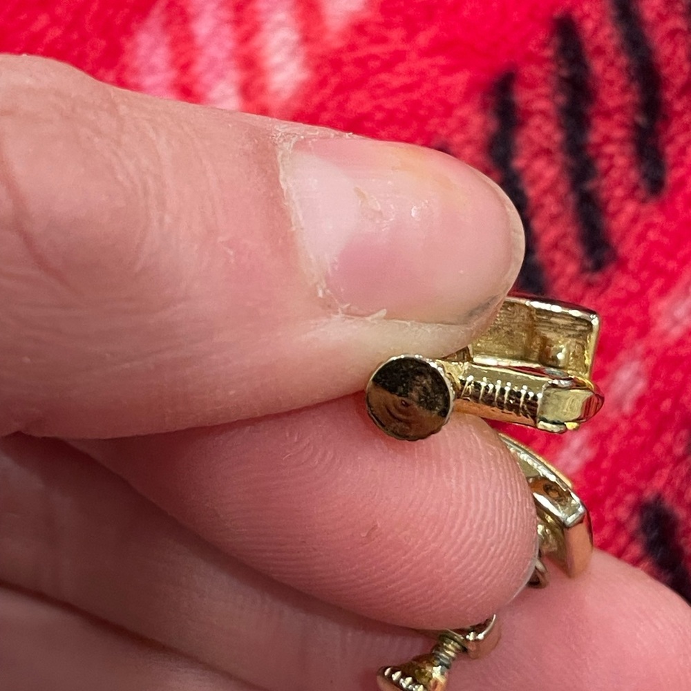 Napier Gold Rectangular Earrings - image 3